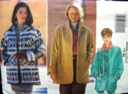 3640  Butterick EZ LOOSE UNLINED LONGER JACKET PATTERN XS-M or Lg-XL Choice Uncut